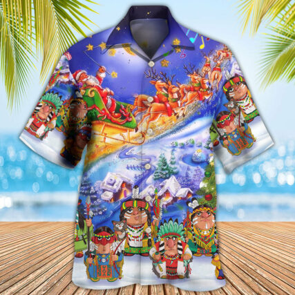 Native Funny Christmas Night - Hawaiian Shirt - Owl Ohh - Owl Ohh