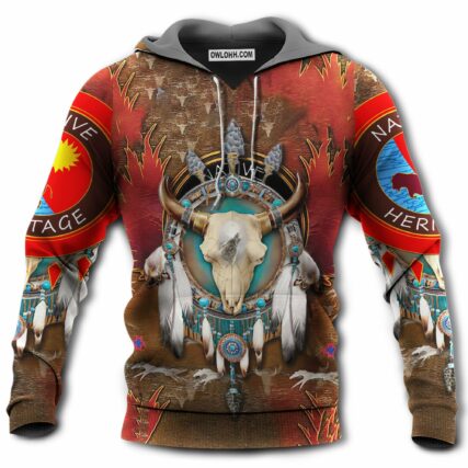 Native American Culture Bull - Hoodie - Owl Ohh - Owl Ohh