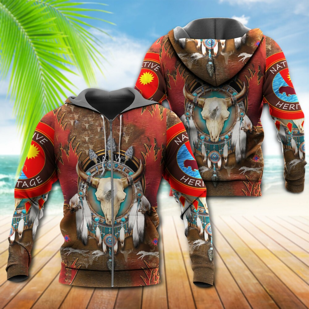 Native American Culture Bull - Hoodie - Owl Ohh - Owl Ohh