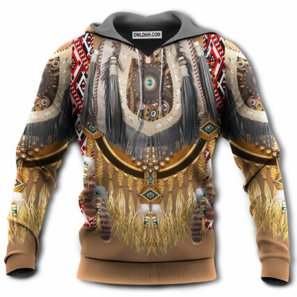 Native American Culture Feather Pattern - Hoodie - Owl Ohh - Owl Ohh