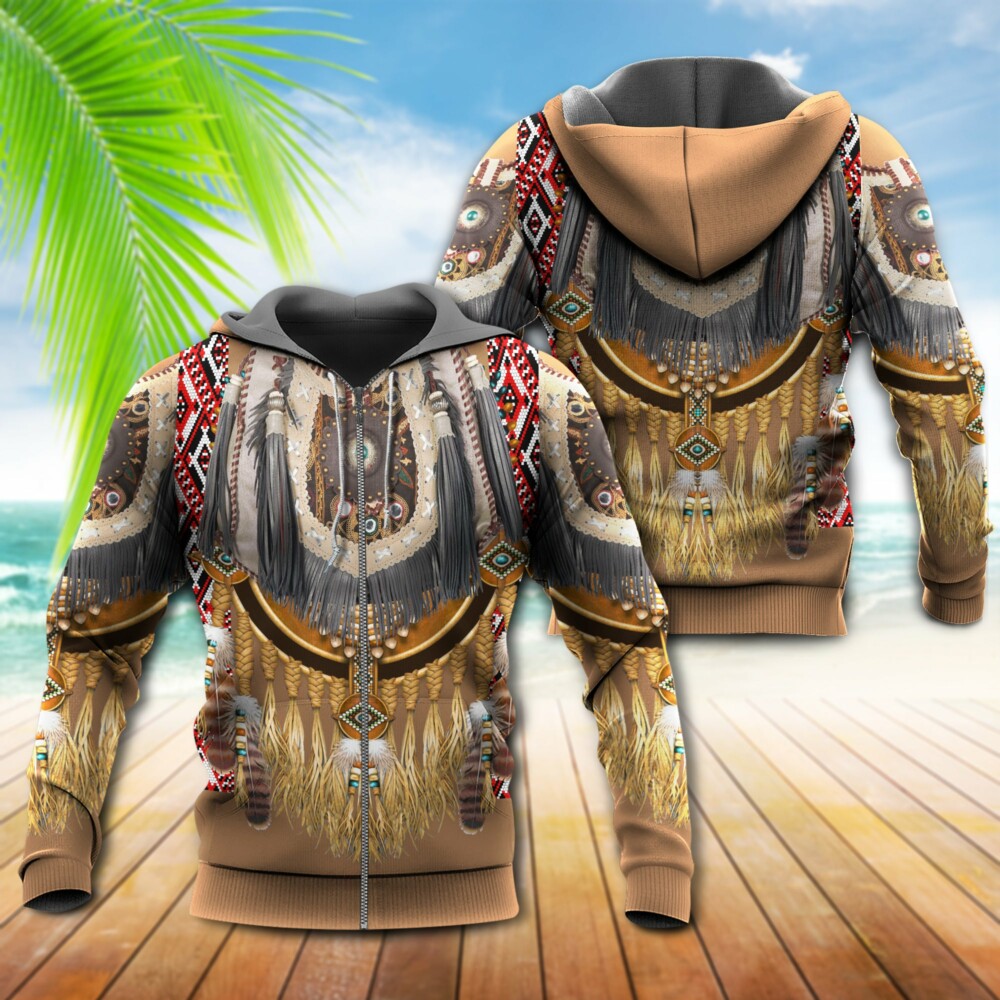 Native American Culture Feather Pattern - Hoodie - Owl Ohh - Owl Ohh