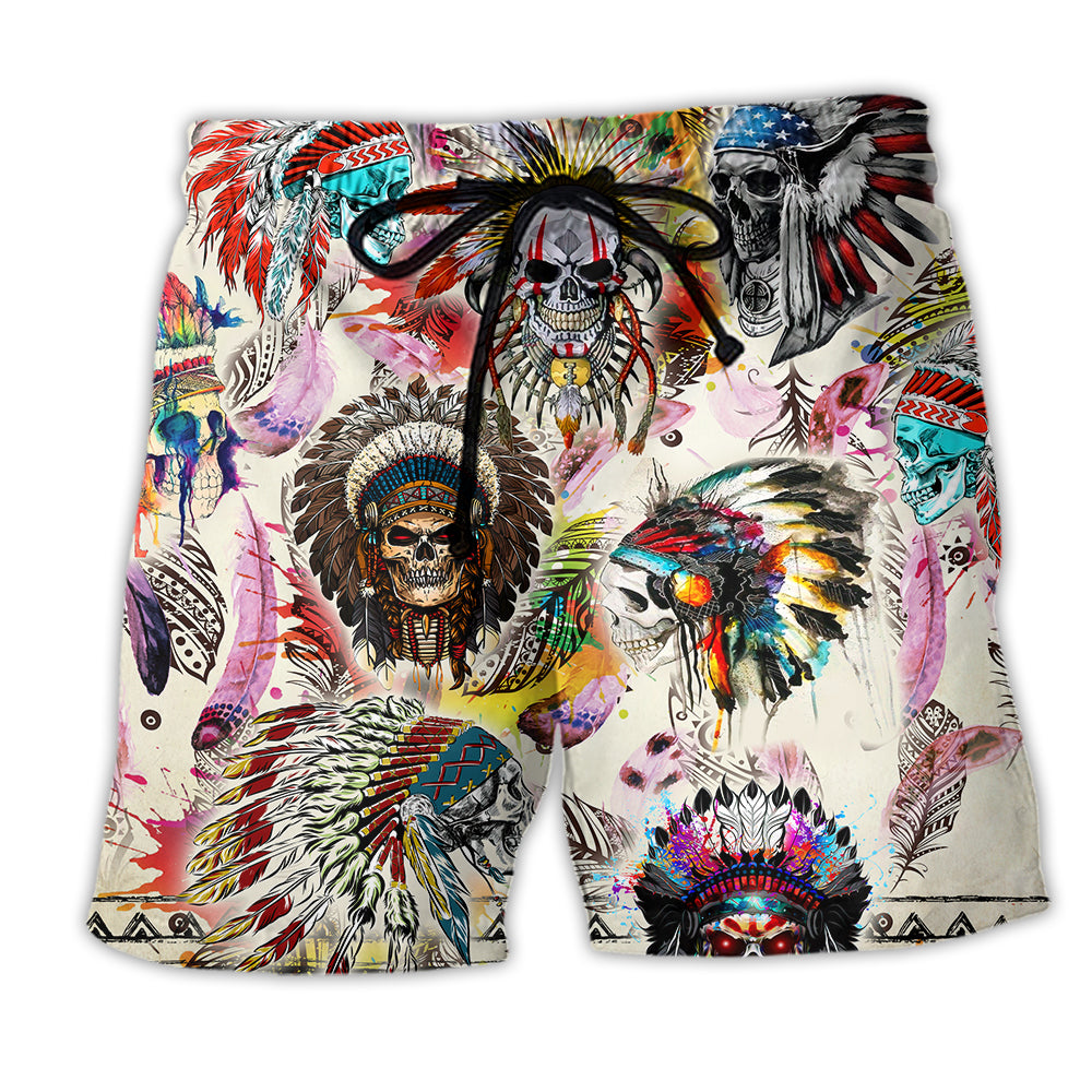 Native American Culture Revering Color - Beach Short - Owl Ohh - Owl Ohh