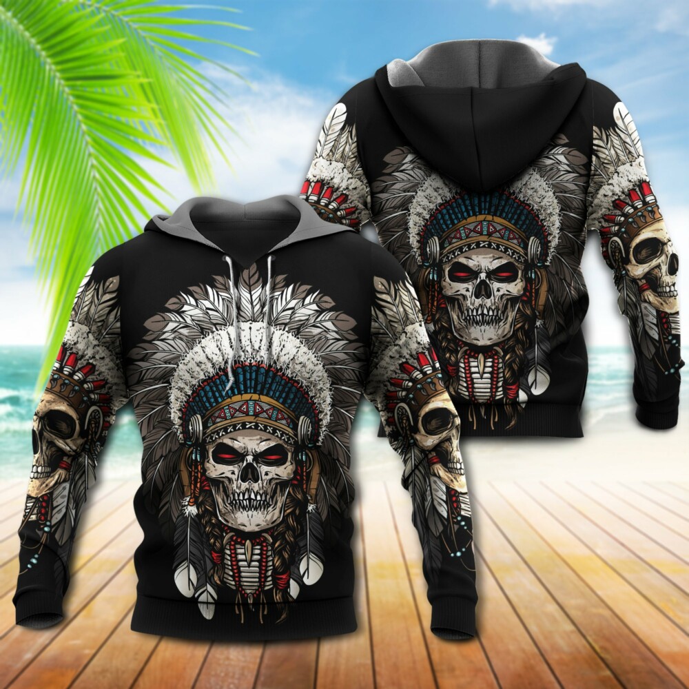 Native American Culture Skull - Hoodie - Owl Ohh - Owl Ohh