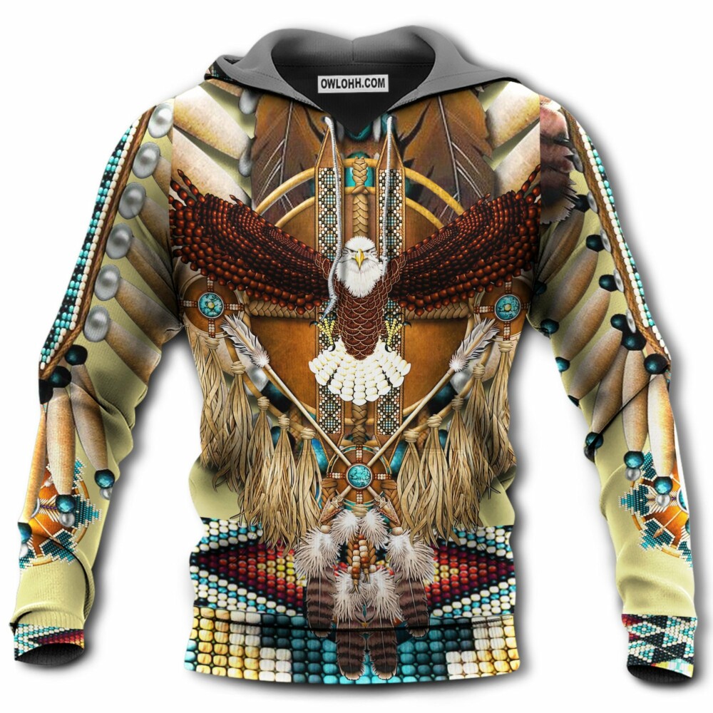 Native American Eagle Pattern - Hoodie - Owl Ohh - Owl Ohh