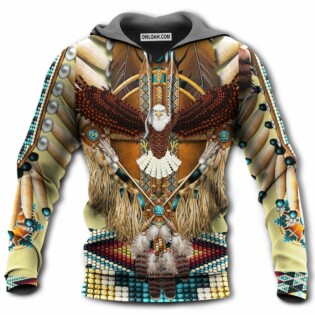 Native American Eagle Pattern - Hoodie - Owl Ohh - Owl Ohh