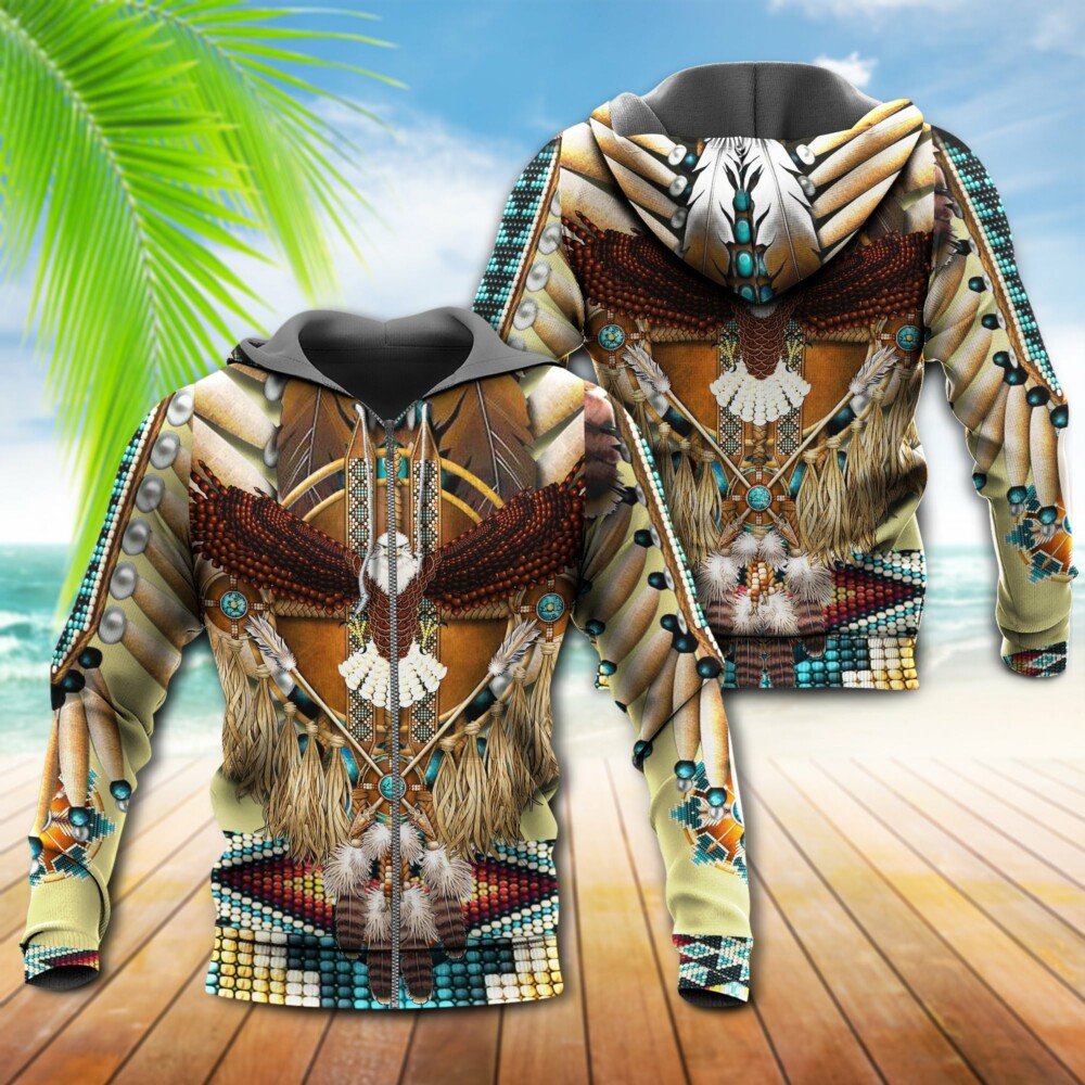 Native American Eagle Pattern - Hoodie - Owl Ohh - Owl Ohh