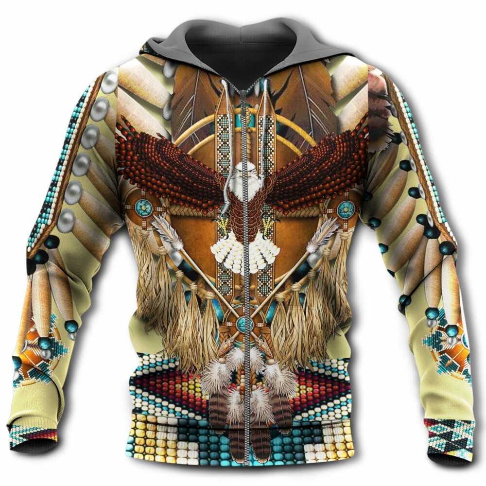 Native American Eagle Pattern - Hoodie - Owl Ohh - Owl Ohh