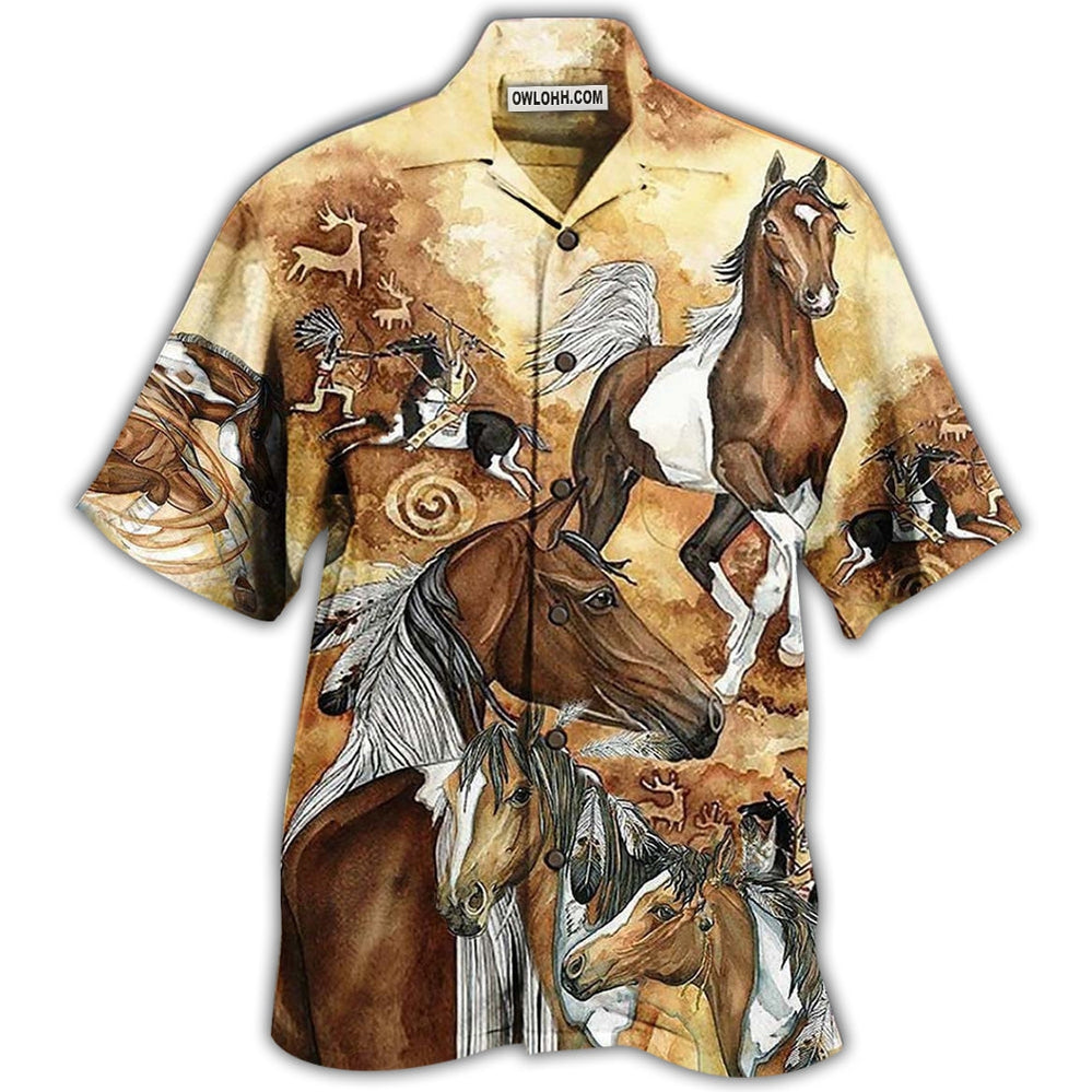 Native American Horse - Hawaiian Shirt - Owl Ohh - Owl Ohh