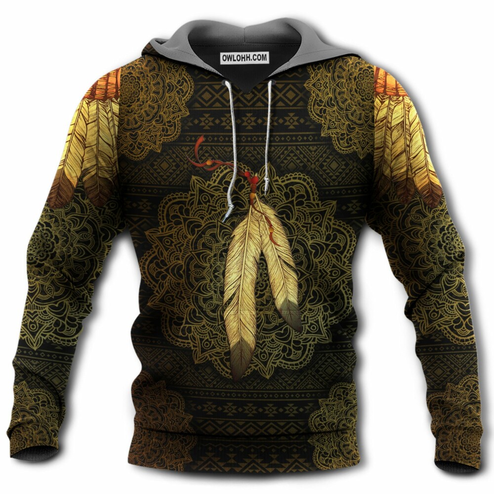 Native American Love Nature Pattern - Hoodie - Owl Ohh - Owl Ohh