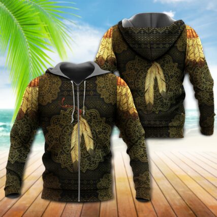 Native American Love Nature Pattern - Hoodie - Owl Ohh - Owl Ohh