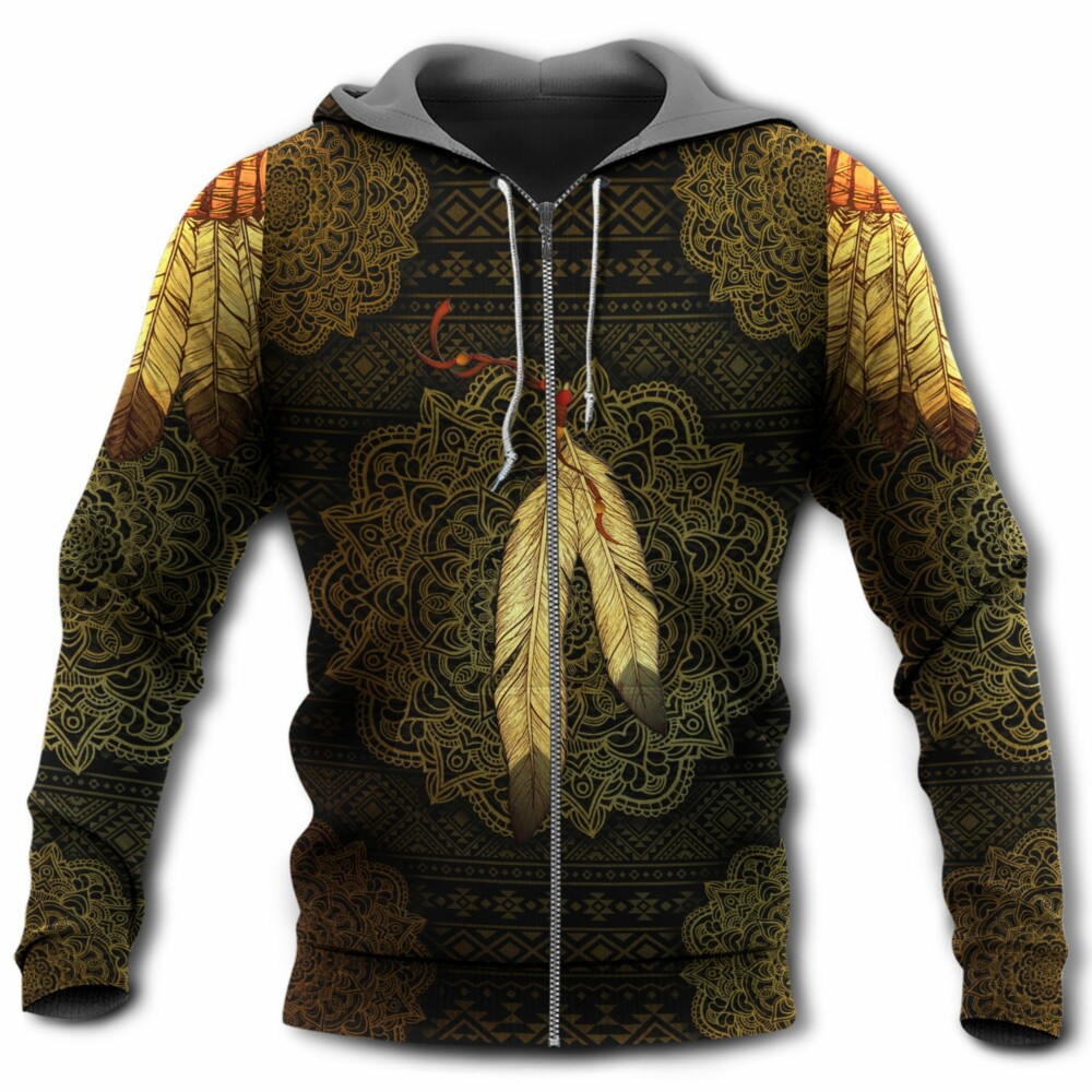 Native American Love Nature Pattern - Hoodie - Owl Ohh - Owl Ohh