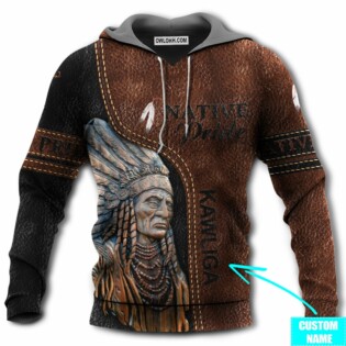 Native American Man Pride Personalized - Hoodie - Owl Ohh - Owl Ohh