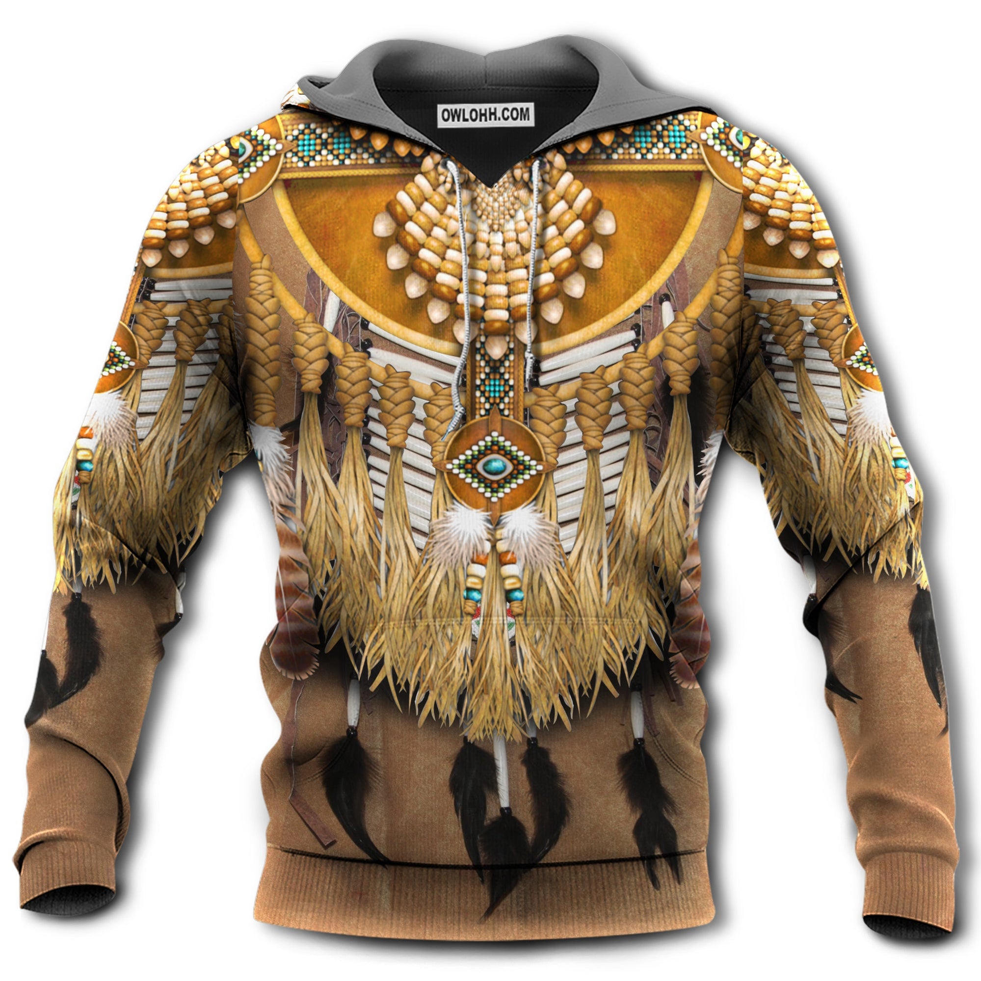 Native American Pattern Feather - Hoodie - Owl Ohh - Owl Ohh