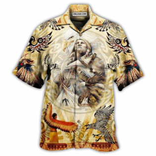 Native American Power Of Eagle Cool - Hawaiian Shirt - Owl Ohh - Owl Ohh