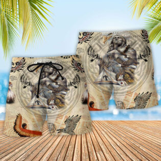 Native American Power Of Eagle Cool Style - Beach Short - Owl Ohh - Owl Ohh
