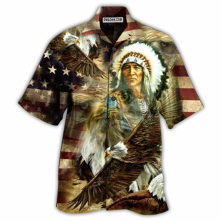 Native American Proud Eagle Cool - Hawaiian Shirt - Owl Ohh - Owl Ohh
