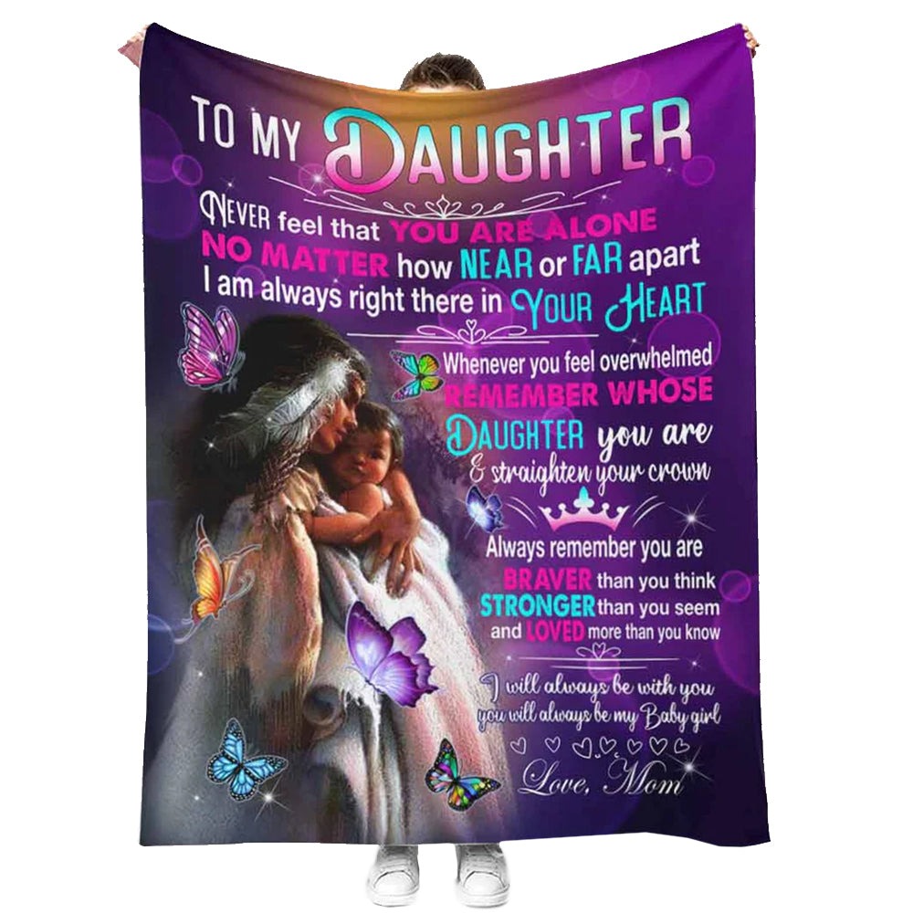 Native American To My Daughter Mother's Day Purple Style - Flannel Blanket - Owl Ohh - Owl Ohh