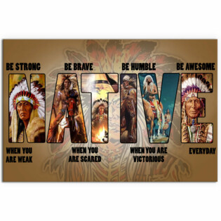 Native Be Awesome Everyday - Horizontal Poster - Owl Ohh - Owl Ohh