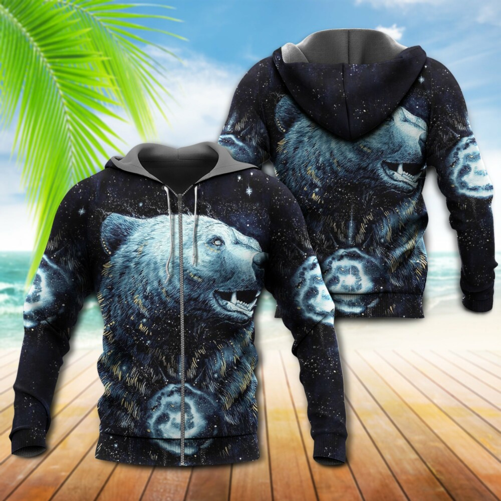 Native Bear Galaxy Dark Style - Hoodie - Owl Ohh - Owl Ohh