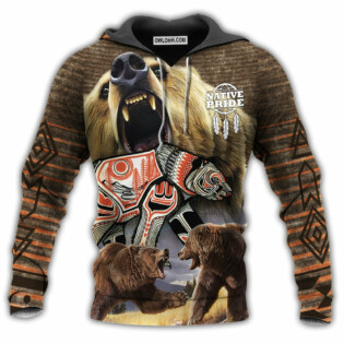 Native Bear Style Love Peace - Hoodie - Owl Ohh - Owl Ohh