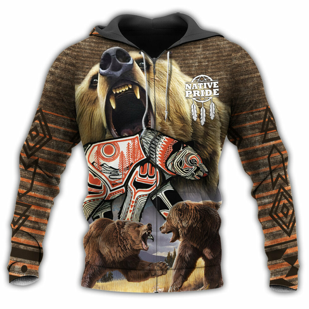 Native Bear Style Love Peace - Hoodie - Owl Ohh - Owl Ohh