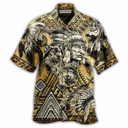 Native Born To Be A Native American Vintage - Hawaiian Shirt - Owl Ohh - Owl Ohh