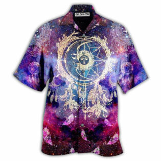 Native Dreamcatcher Moon Smile Mysterious Galaxy - Hawaiian Shirt - Owl Ohh - Owl Ohh