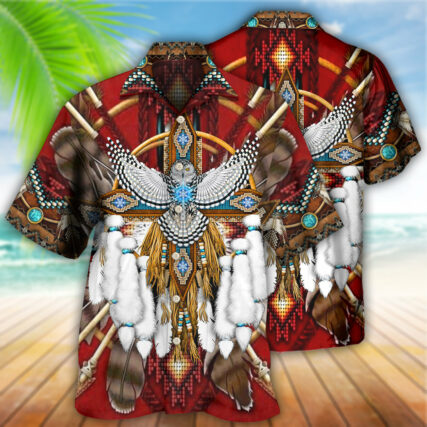 Native Dreamcatcher Sunset Red - Hawaiian Shirt - Owl Ohh - Owl Ohh