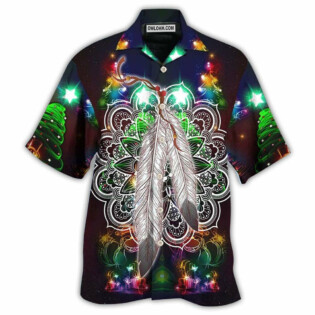 Native Feather Mandala Merry Christmas Stunning - Hawaiian Shirt - Owl Ohh - Owl Ohh