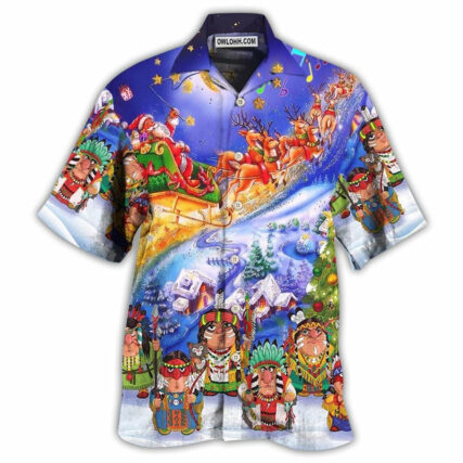 Native Funny Christmas Night - Hawaiian Shirt - Owl Ohh - Owl Ohh
