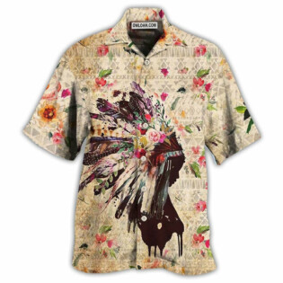 Native Girl Flowers Floral - Hawaiian Shirt - Owl Ohh - Owl Ohh