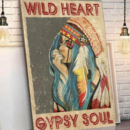 Native Girl Wild Heart Gypsy Soul - Vertical Poster - Owl Ohh - Owl Ohh