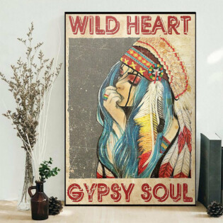 Native Girl Wild Heart Gypsy Soul - Vertical Poster - Owl Ohh - Owl Ohh