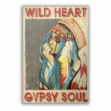 Native Girl Wild Heart Gypsy Soul - Vertical Poster - Owl Ohh - Owl Ohh