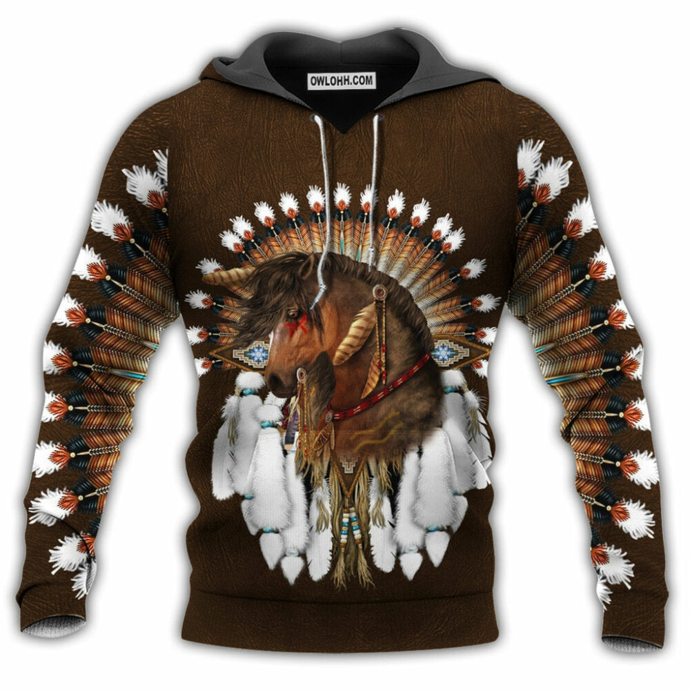 Native Horse Dreamcatcher Style - Hoodie - Owl Ohh - Owl Ohh