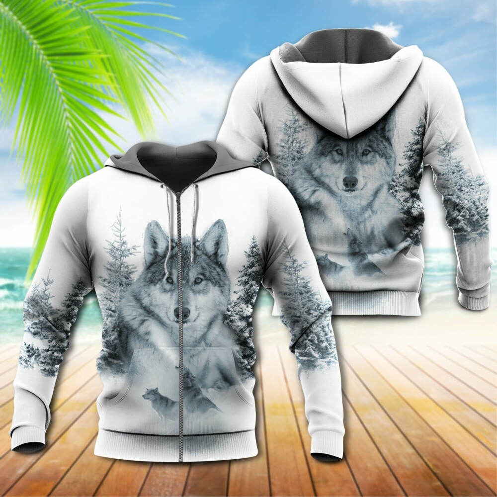 Native Life Native American Culture Wolf In The Snow - Hoodie - Owl Ohh - Owl Ohh