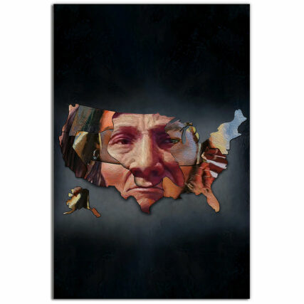 Native Map Human Love Peace - Vertical Poster - Owl Ohh - Owl Ohh