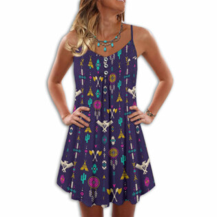 Native Pattern Summer Vibes Purple - Summer Dress - Owl Ohh - Owl Ohh