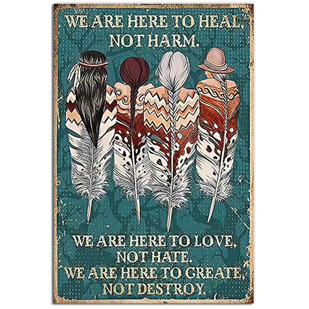Native Peace We Are Here To Heal - Vertical Poster - Owl Ohh - Owl Ohh