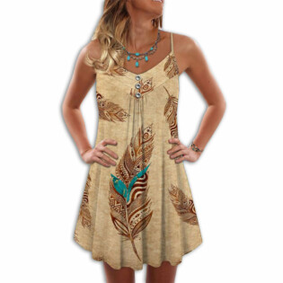 Native Peaceful Vibes Feather - Summer Dress - Owl Ohh - Owl Ohh