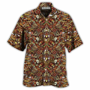 Native Skull Pattern Cool - Hawaiian Shirt - Owl Ohh - Owl Ohh