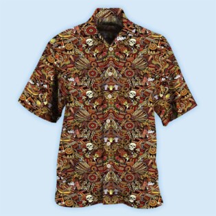 Native Skull Pattern Cool - Hawaiian Shirt - Owl Ohh - Owl Ohh
