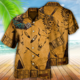 Native Skull War Vintage - Hawaiian Shirt - Owl Ohh - Owl Ohh