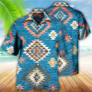 Native Style Love Peace Blue Pattern - Hawaiian Shirt - Owl Ohh - Owl Ohh