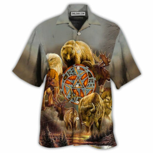 Native Style Love Peace Cool Animals - Hawaiian Shirt - Owl Ohh - Owl Ohh