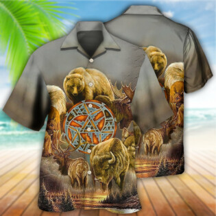 Native Style Love Peace Cool Animals - Hawaiian Shirt - Owl Ohh - Owl Ohh