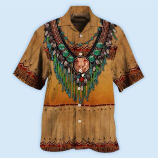 Native Style Love Peace Brown - Hawaiian Shirt - Owl Ohh - Owl Ohh