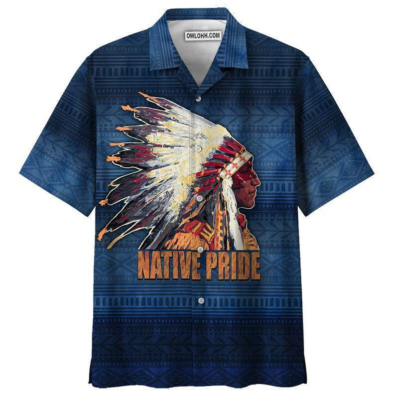 Native Style Love Peace Blue - Hawaiian Shirt - Owl Ohh - Owl Ohh