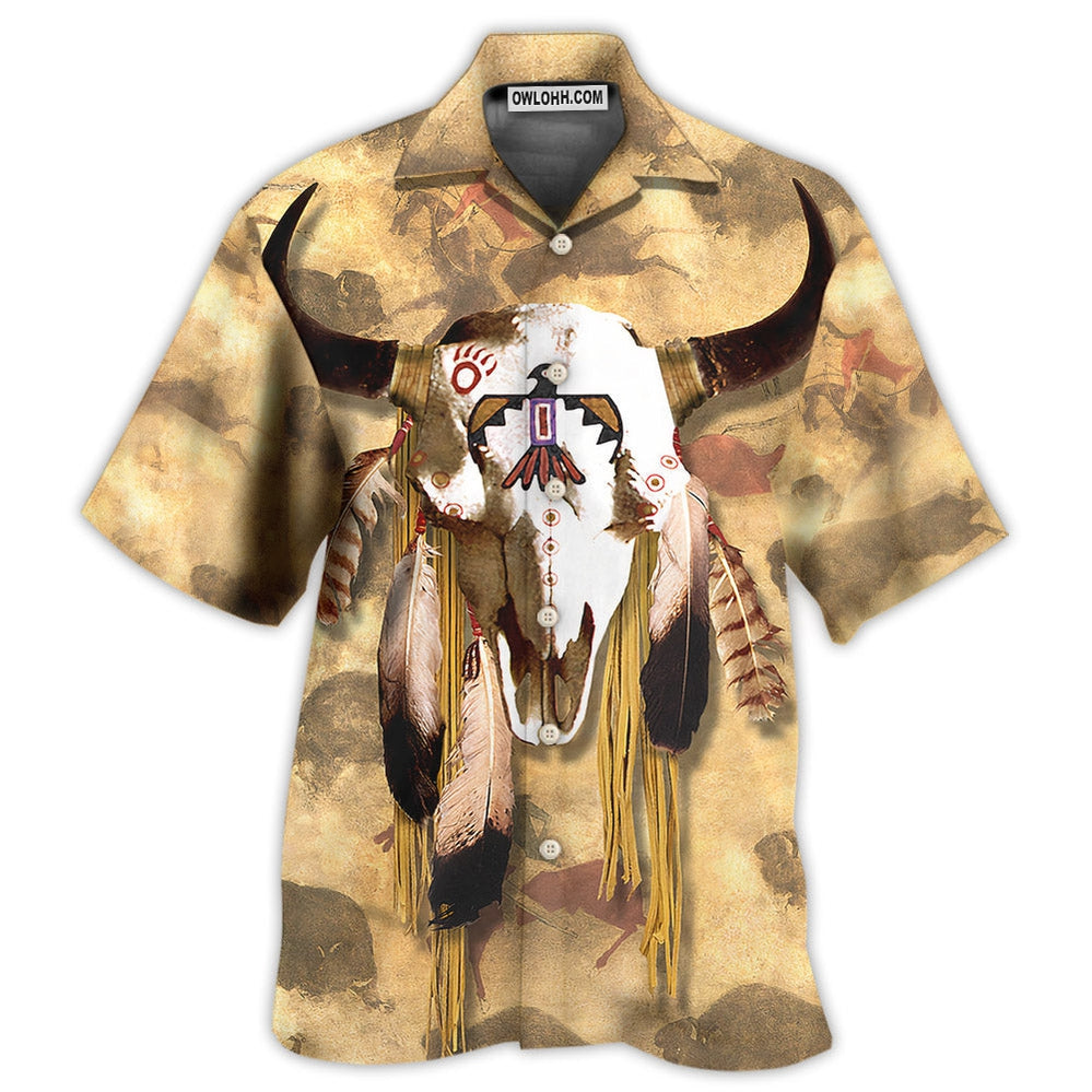 Native Skull Style Love Peace - Hawaiian Shirt - Owl Ohh - Owl Ohh