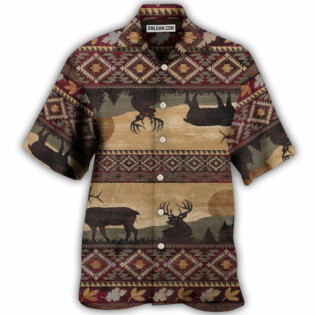 Native Style Love Peace Moose - Hawaiian Shirt - Owl Ohh - Owl Ohh